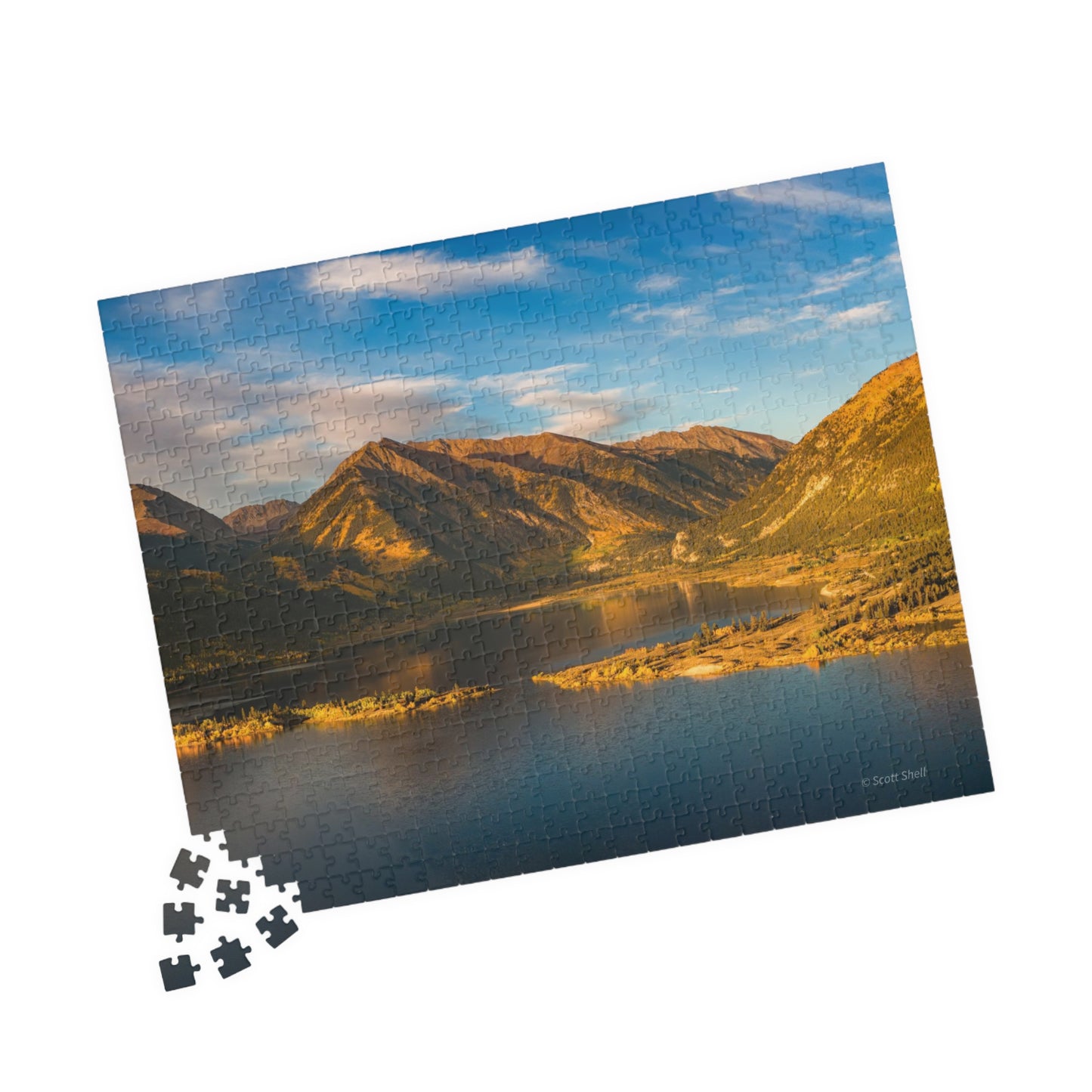 Twin Lakes Colorado Aerial Photograph Puzzle (110, 252, 520,1014-piece)