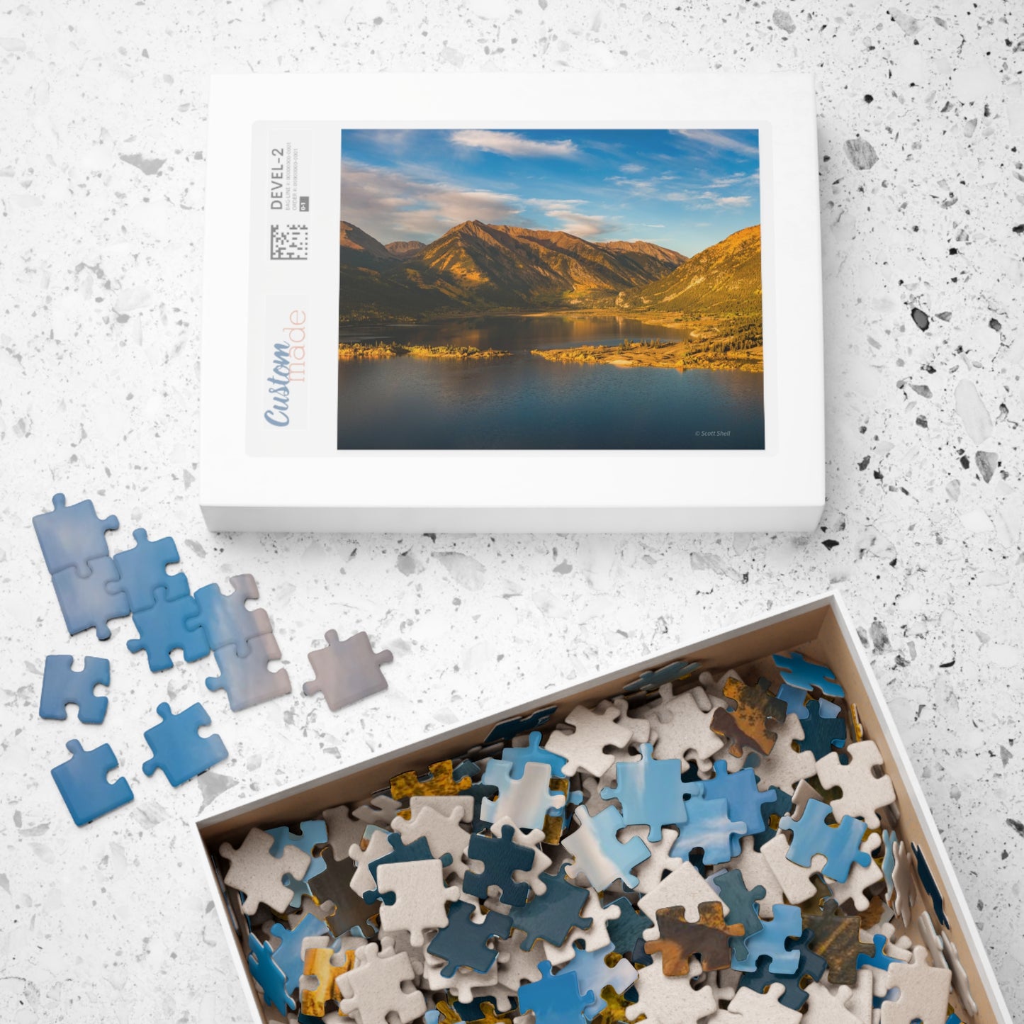 Twin Lakes Colorado Aerial Photograph Puzzle (110, 252, 520,1014-piece)