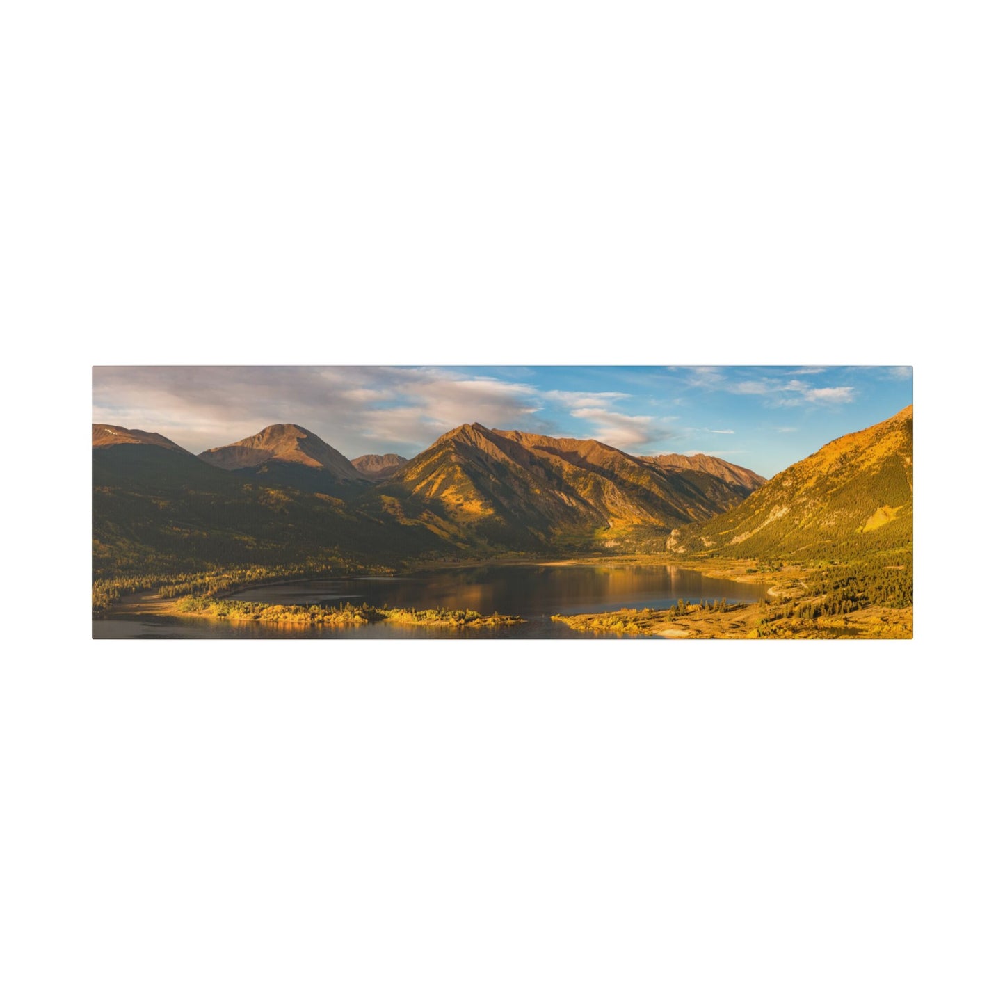 Fall Aerial over Twin Lakes - On Canvas