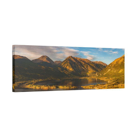 Fall Aerial over Twin Lakes - On Canvas