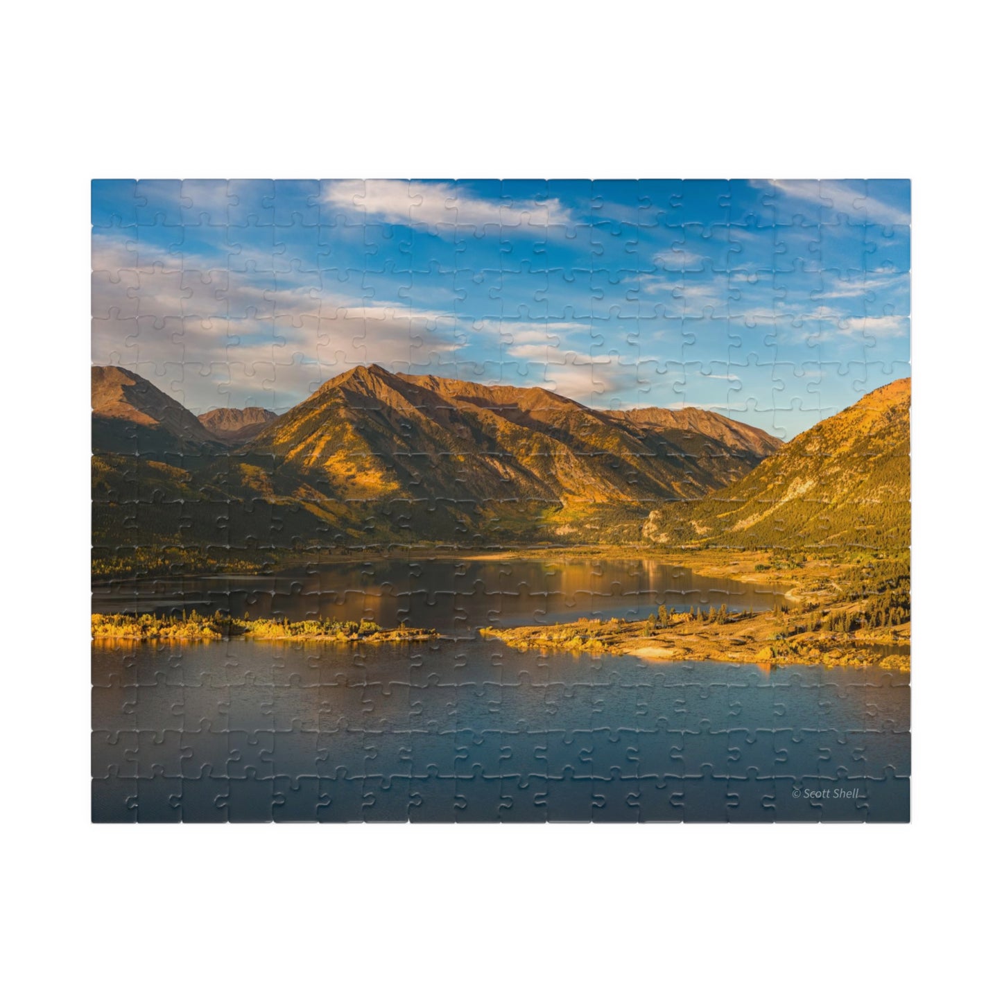 Twin Lakes Colorado Aerial Photograph Puzzle (110, 252, 520,1014-piece)