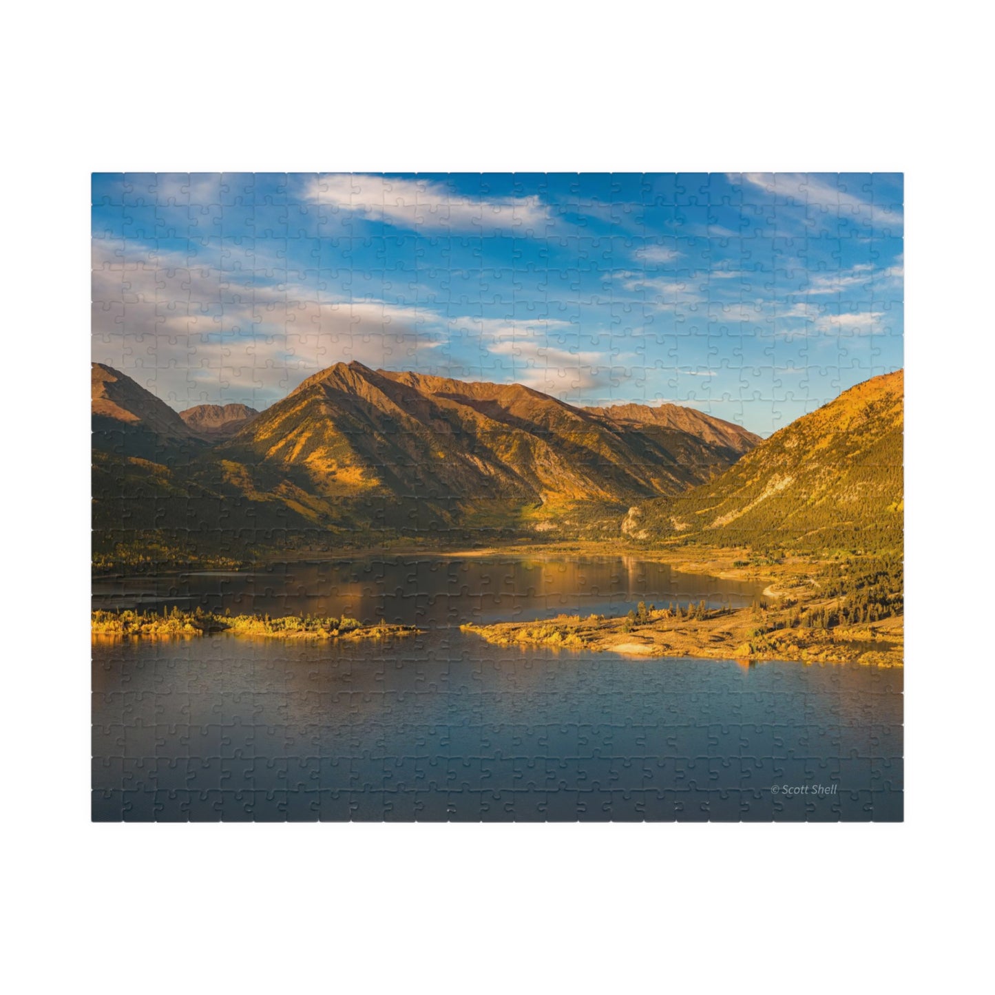 Twin Lakes Colorado Aerial Photograph Puzzle (110, 252, 520,1014-piece)