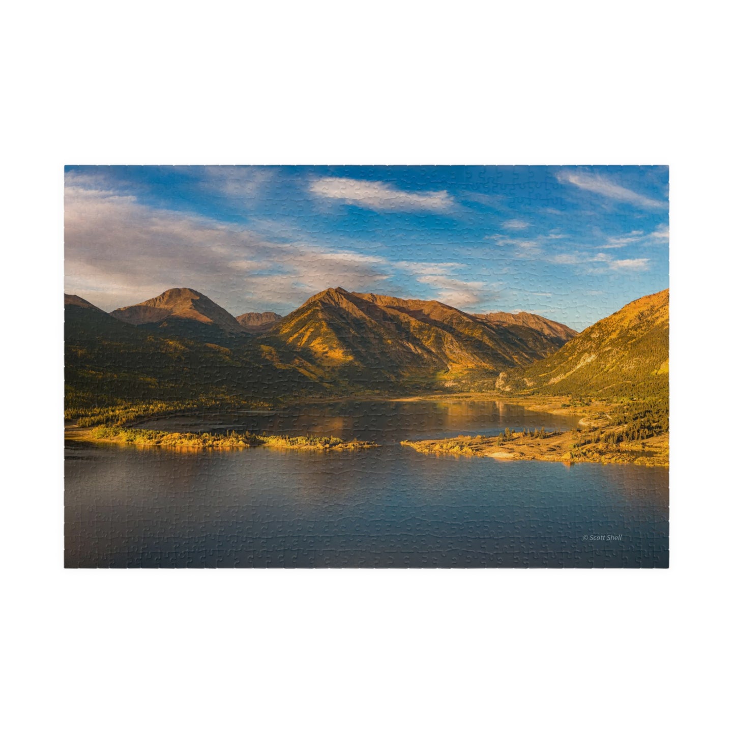 Twin Lakes Colorado Aerial Photograph Puzzle (110, 252, 520,1014-piece)