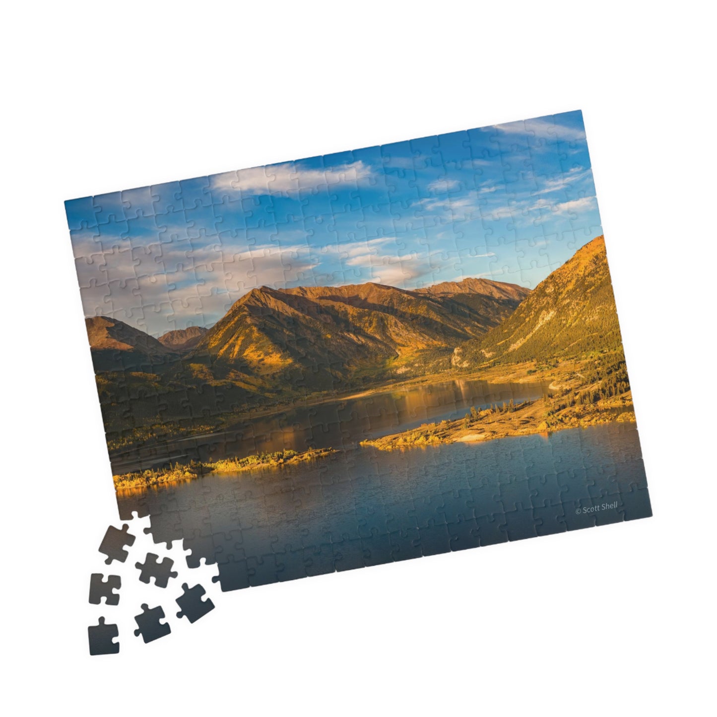 Twin Lakes Colorado Aerial Photograph Puzzle (110, 252, 520,1014-piece)