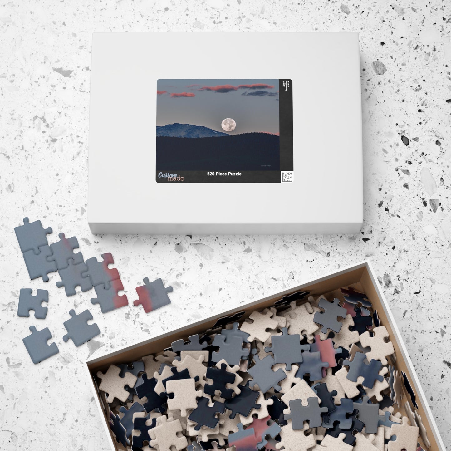 Moonset over Mt Massive Photograph Puzzle (110, 252, 520, 1014-piece)