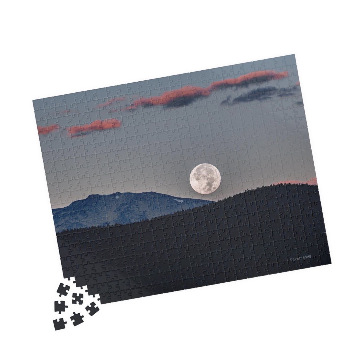 Moonset over Mt Massive Photograph Puzzle (110, 252, 520, 1014-piece)