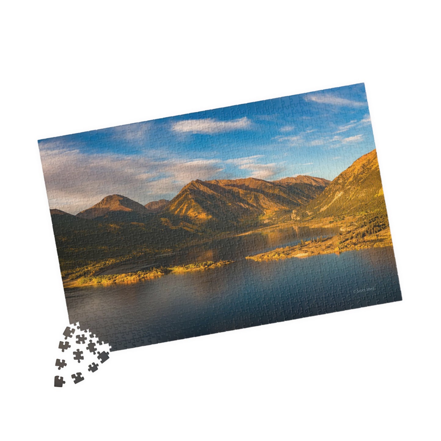 Twin Lakes Colorado Aerial Photograph Puzzle (110, 252, 520,1014-piece)