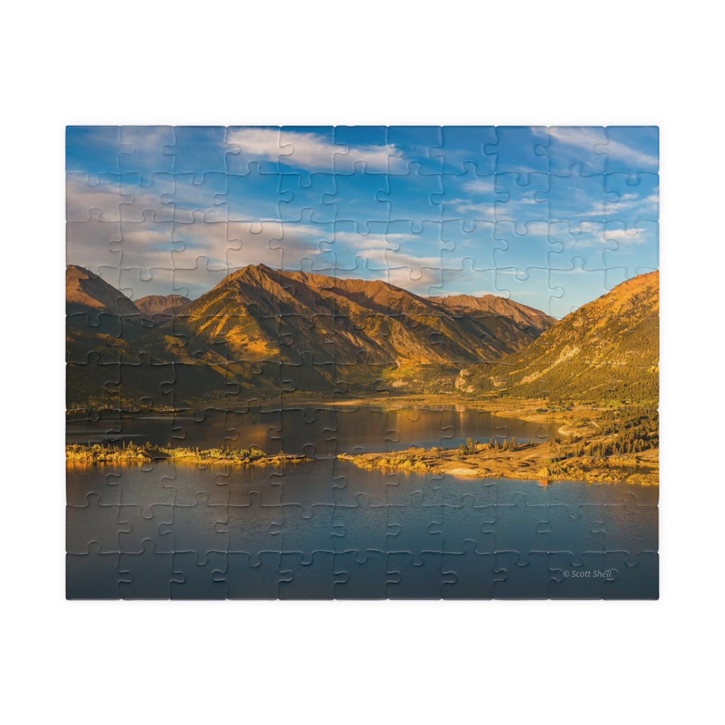 Twin Lakes Colorado Aerial Photograph Puzzle (110, 252, 520,1014-piece)