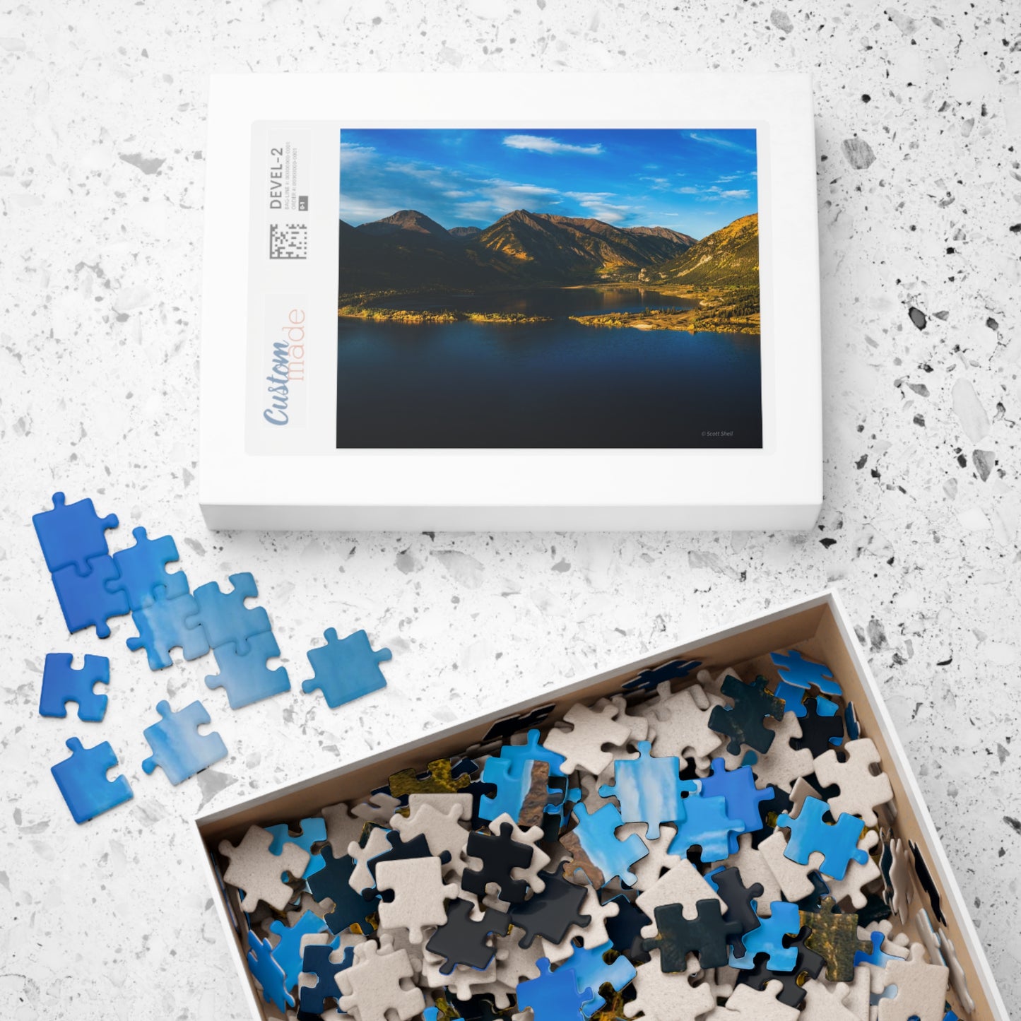 Twin Lakes Colorado Aerial Photograph Puzzle (110, 252, 520, 1014-piece)