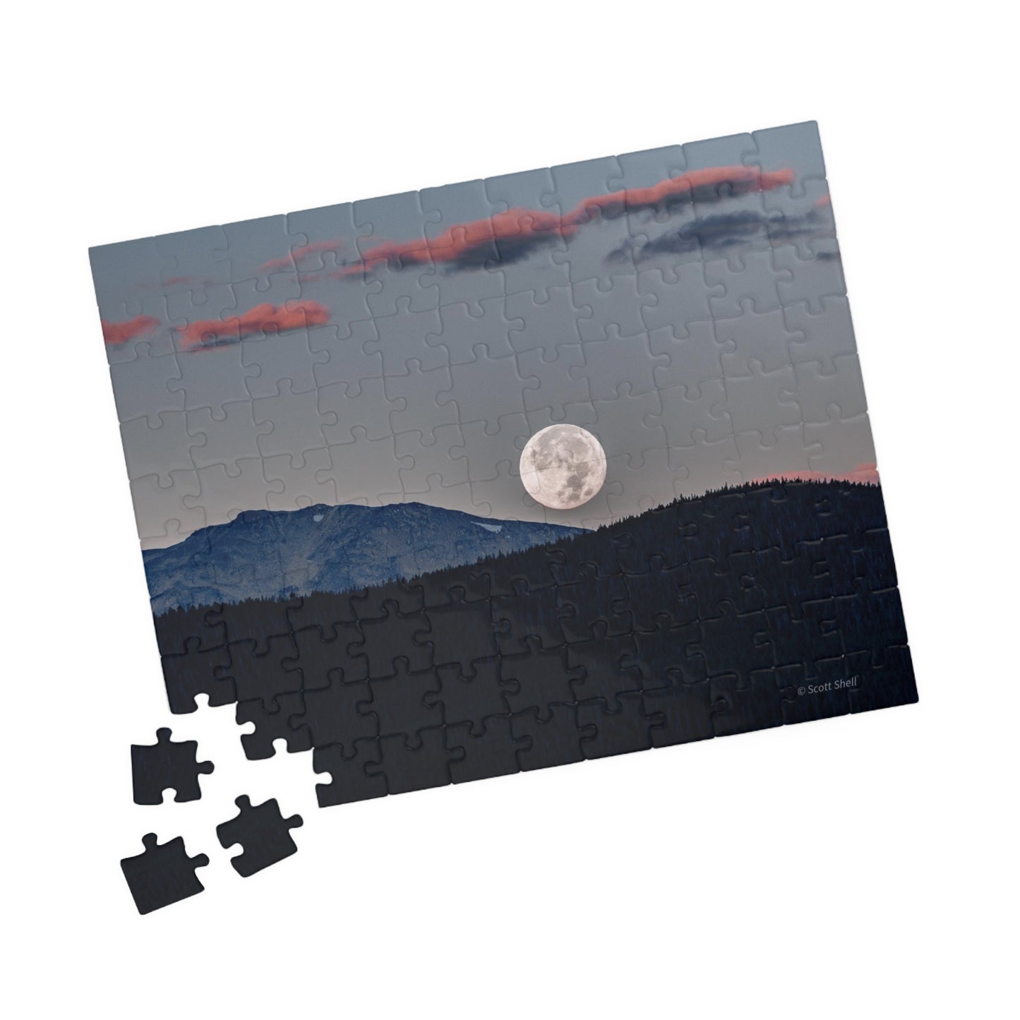 Moonset over Mt Massive Photograph Puzzle (110, 252, 520, 1014-piece)