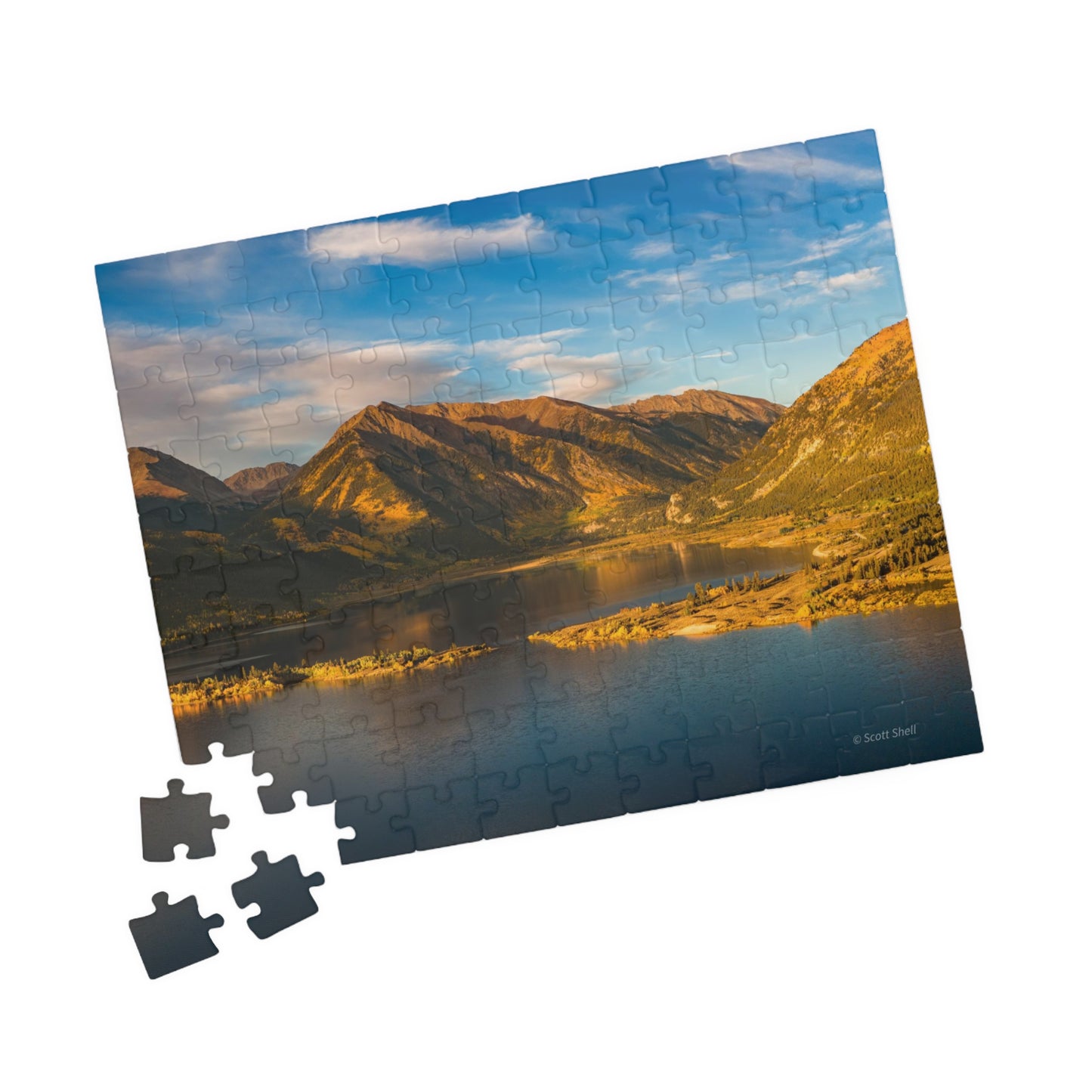 Twin Lakes Colorado Aerial Photograph Puzzle (110, 252, 520,1014-piece)